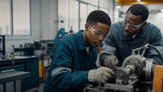 South African apprentice technician learning in a modern workshop